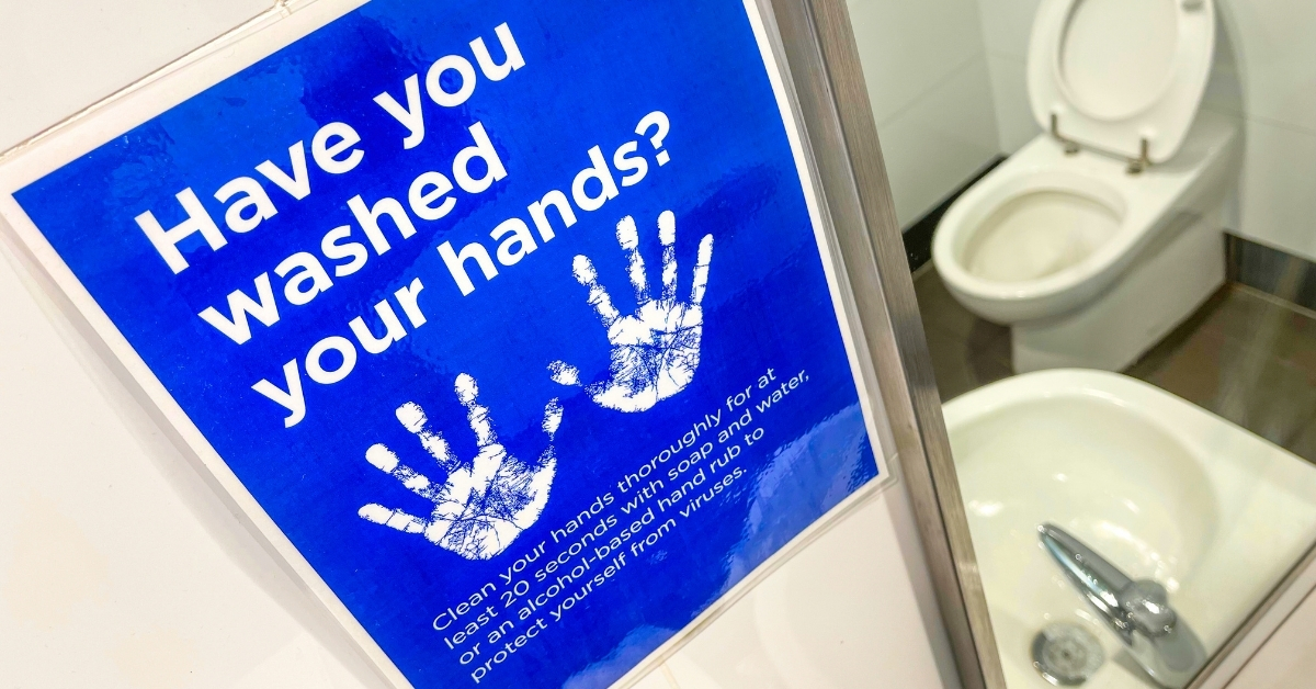 Virtually half of the hospital restroom customers skipped hand hostwashing. Gross.