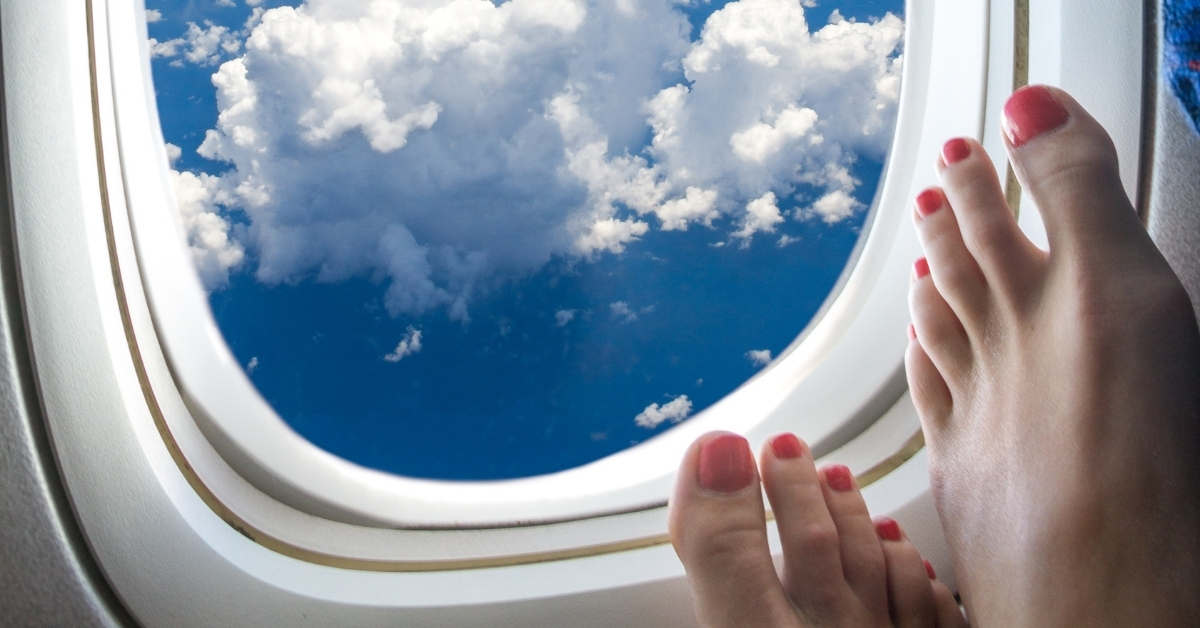 This flight attendant has to folks clip their toes in the midst of the flight