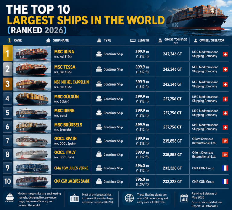 The Top 10 Largest Ships in the World (Ranked 2026)