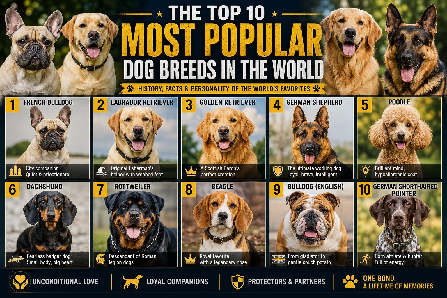 Top 10 Most Popular Dog Breeds in the World